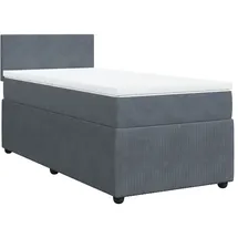 vidaXL Boxspringbett mit Matratze Dunkelgrau 90x200 cm Samt - Grau