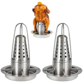 bremermann Hähnchenhalter 2er-Set onesize Edelstahl silber