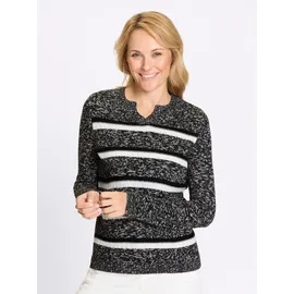 Sieh an! Ringel-Pullover Schwarz / Weiß 44