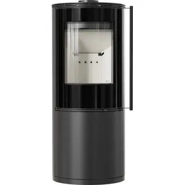 Kratki SVEN Ø 150 7 kW mit Türfeder Schwarz / Brennraum Weiß
