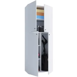 VCM Putzmittelschrank Lona 70,2 x 39,0 x 183,0 cm Weiß