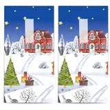 20 einzelne Taschentücher Weihnachten Perfekter Wintertag. 2 Packungen mit 10 einzelnen Papiertaschentücher bedruckt als Geschenk.