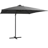 vidaXL Ampelschirm mit LED-Leuchten 250 x 250 cm anthrazit