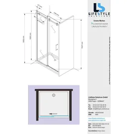 Glaszentrum Hagen Nischentür Duschtür 140 x 195 cm ESG-Klarglas