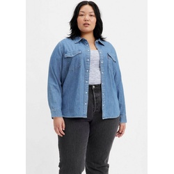 Levi’s® Plus Jeansbluse ESSENTIAL WESTERN mit zwei Brusttaschen und Druckknöpfen blau XL (44)