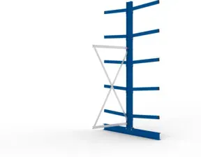 Meta Kragarmregal Anbau IPE140 doppelseitig 3000 x 1000 x 1600 mm Enzianblau + 10 Armen je Ständer