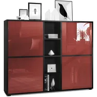 Vladon Highboard, Bordeaux, 130.5x105.5x35.5 cm, Wohnzimmer, Kommoden & Sideboards,