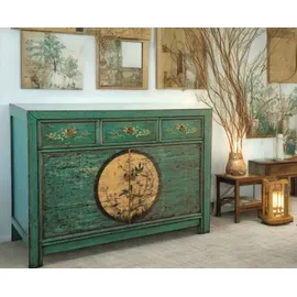 opium outlet Möbel Kommode Schrank Sideboard Hochzeitsschrank "Aurora" 33082-10 smaragd-grün asiatisch chinesisch orientalisch