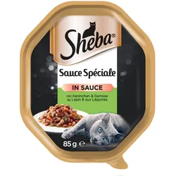 SHEBA Sauce Speciale 85g mit Kaninchen, Ente und Gemüse - Katzennassfutter in Sauce