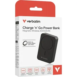 Verbatim Charge 'n' Go Essentials 20000 mAh Kabelloses Aufladen Schwarz