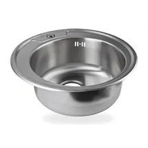 stabilo-sanitär Ronda 3 rund links Einbauspüle edelstahl Handbetätigung 490 x 490 mm