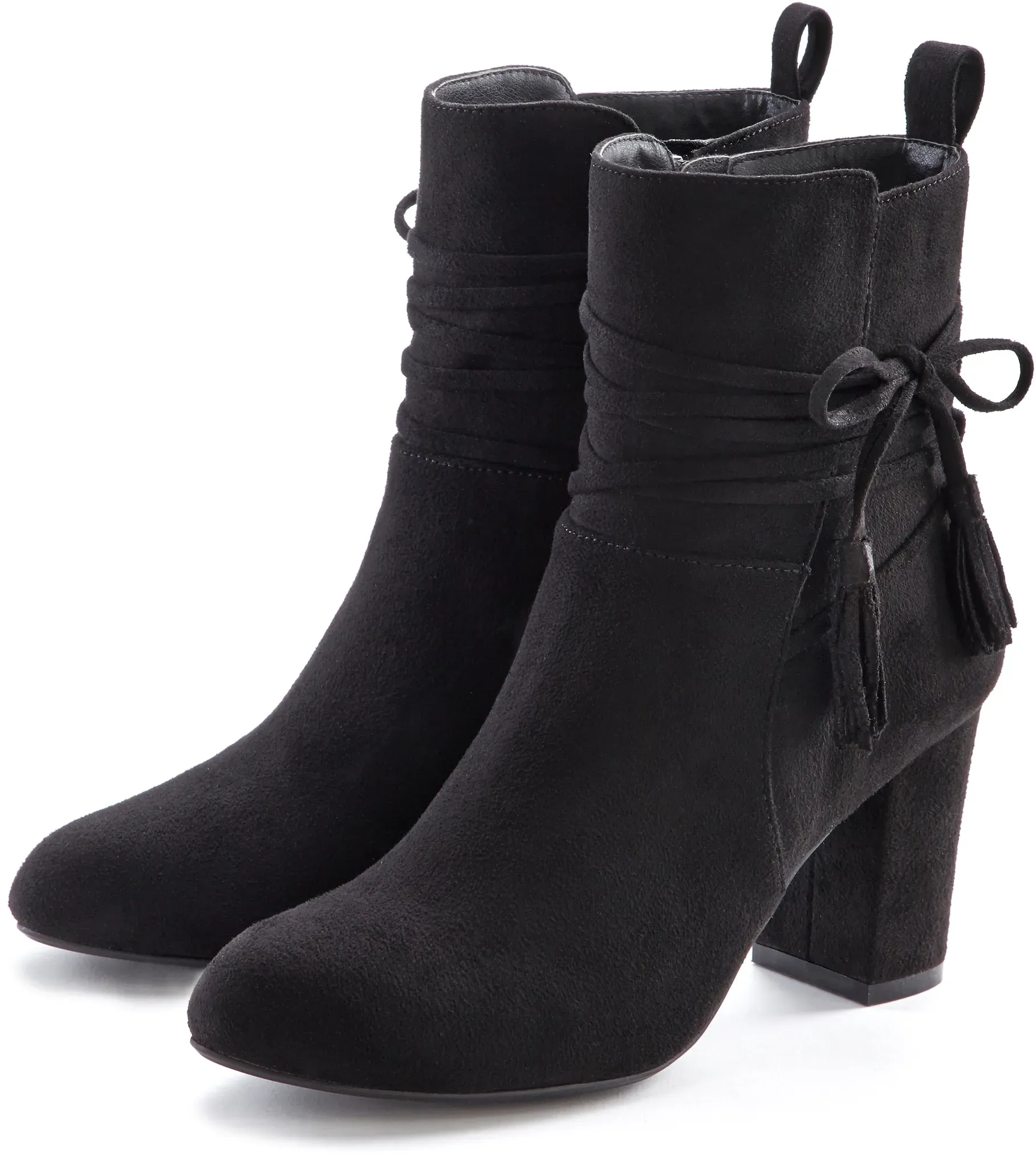 Stiefelette mit Blockabsatz, High-Heel-Stiefelette, Ankle Boots, Stiefel, Gr. 36, schwarz, , 32047166-36