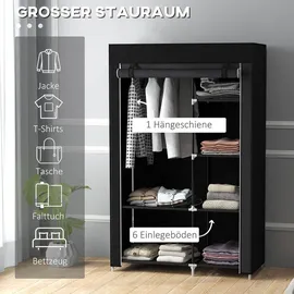 Homcom Kleiderschrank,, Schwarz, Metall, 43x162.5x103 cm, Schlafzimmer, Kleiderschränke