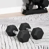 2 X 5 Kg Gummi-hantel-set, Sport-sechskantgewichte, Set Für Fitnessstudio, Krafttraining, Heimgebrauch