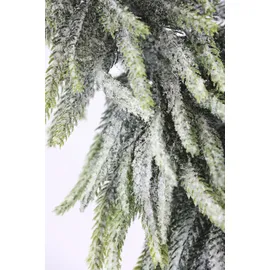 I.GE.A. Künstlicher mini Tannenbaum geeist auf Holzsockel grün 32 cm