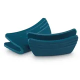 Le Creuset 2er-Set Griffschutz aus Silikon, Anpassungsfähig, Hitzebeständig bis 250°C, Deep Teal,