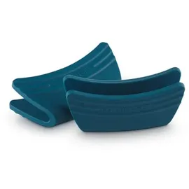 Le Creuset 2er-Set Griffschutz aus Silikon, Anpassungsfähig, Hitzebeständig bis 250°C, Deep Teal,