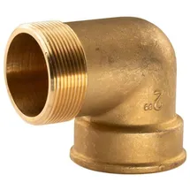 Tradecom Messing Gewinde-Fitting 90° Winkel 2"IG - 2"AG (DN 50) - schwere Ausführung