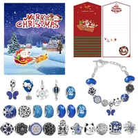 NGUMMS Weihnachts-Charm-Armband-Adventskalender - Weihnachts-Adventskalender-Dekorboxen,Tragbare 24 Adventskalenderboxen für Kinder, Jungen und Mädchen