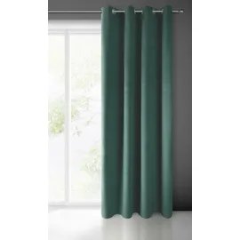 Eurofirany PIERRE Samt Vorhang mit Ösen -1 Stk. Velvet Einfarbig Gardine 200g/m2, Samtvorhang für Wohnzimmer Schlafzimmer, 140x250 cm, Dunkeltürkis
