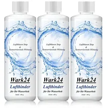wark24 Luftbinder Bubble Stop, 3 x 400 g, Wasserbettpflege gegen Luftblasen im Wasserbett, unterstützt geräuschfreien Schlaf und verlängert die Haltbarkeit