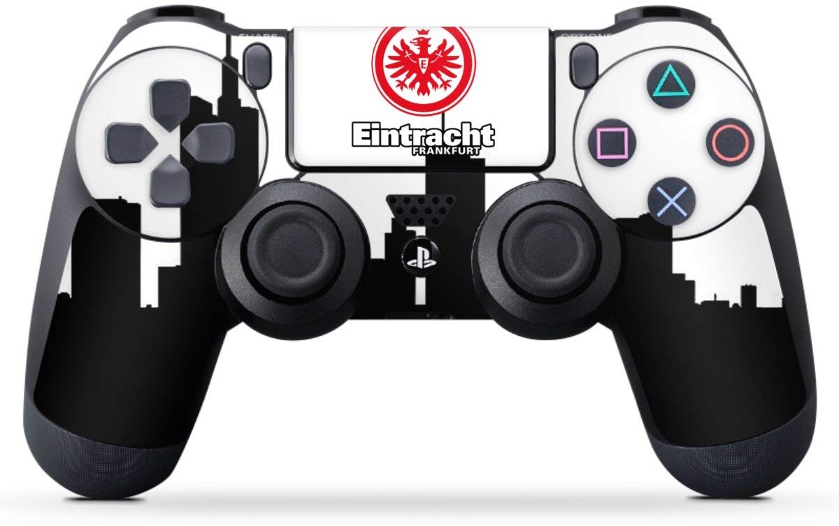 Skin kompatibel mit Sony Playstation 4 PS4 Controller Folie Sticker Offizielles Lizenzprodukt SGE Eintracht Frankfurt