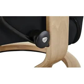Stressless Relaxsessel Leder 75 x 100 x 73 cm Schwarz mit Hocker