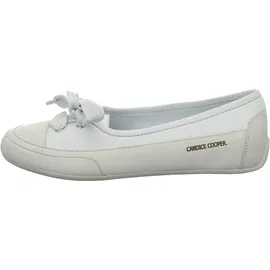Candice Cooper Candy Bow-Ballerinas aus Leder in Vintage-Optik, weiß 41