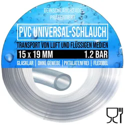 15 x 19 mm PVC Luft Filter Wasser Universal Labor Aquarium Terrarium Schlauch kl...