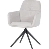 Livetastic Armlehnstuhl Grant, Natur, Metall, Textil, Drehkreuz, 61x88x63 cm, Sitzfläche 360° drehbar, Esszimmer, Stühle, Esszimmerstühle, Armlehnenstühle