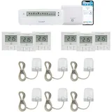 HOMEMATIC IP Smart-Home-Zubehör "Bundle aus AP, 1x Fussbodenaktor, 6x Stellantrieb, 6x Wandthermostat", weiß, B:28cm H:31cm T:40cm, Smart-Home-Stationen