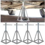 Tenzo-R PKW-Anhänger Unterstellböcke Stützen Wohnwagen Caravan verstellbar 28-43cm Set silberfarben