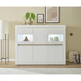 INOSIGN Highboard »Chester, moderne Kommode, Schrank mit Stauraum, Sideboard in Weiß Matt«, B/H/T: ca. 165x132x42 cm breit, weiß