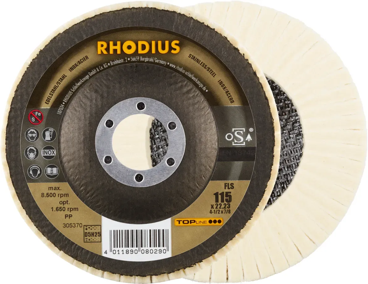 RHODIUS FLS 115x22,23 - Hochleistungs-Filzlamellenpolierer für perfekte Oberflächenglanz