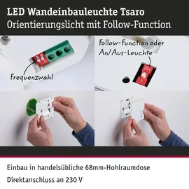 Paulmann Tsaro Wandeinbauleuchte 1 eckig 80x36mm weiß