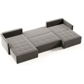 Sofnet Wohnlandschaft Beige, Textil, 7-Sitzer, U-Form,Rechteckig, 365x80x180 cm, Wohnzimmer, Sofas & Couches, Wohnlandschaften, Wohnlandschaften in U-Form