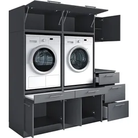 laundreezy Mehrzweckschrank-Set 186 x 200 x 68 cm Grau