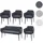 Mendler Esszimmer-Set HWC-L13, 4er-Set Stuhl+Sitzbank Esszimmergruppe Sitzgruppe Esszimmergarnitur, Stoff/Textil ~ anthrazit