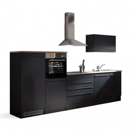 yourkitchen Küchenzeile Jazz 320 cm schwarz