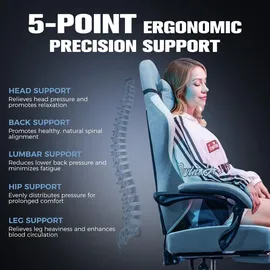 GTPLAYER Ergonomisch Stoff Blau