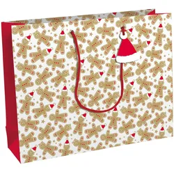 Clairefontaine 6x Geschenktasche Kraft Shopping, Lebkuchen, 37,3x11,8x27 ,5cm - Weiß X-30894-6C