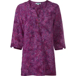 Viskose-Bluse, Muster pflaume, 44