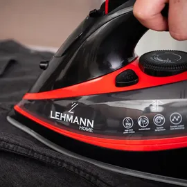 Lehmann Bügeleisen Dampfbügeleisen Keramikfuß 3000W Calc-Clean-Funktion 9in1 | hohe Dampfleistung | geringes Gewicht | Schwarz