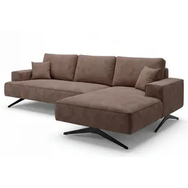 GRAINGOLD Ecksofa Leto Braun Rechts
