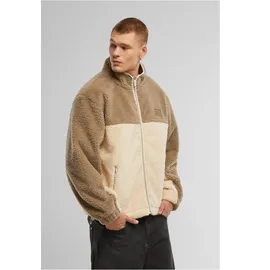 Karl Kani Signature Rubber Patch Teddy Zip Jacket Herren, Bomberjacken beige Größe XL Bekleidung