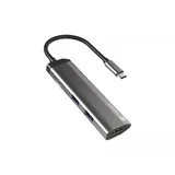 NATEC Fowler Slim USB-C Multiport Adapter 4 in 1 - Schwarz,