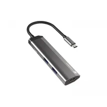 NATEC Fowler Slim USB-C Multiport Adapter 4 in 1 - Schwarz,