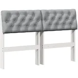 vidaXL Gepolstertes Kopfteil Hellgrau 120 Cm Massives Kiefernholz Vidaxl