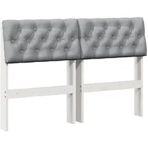 vidaXL Gepolstertes Kopfteil Hellgrau 120 Cm Massives Kiefernholz Vidaxl