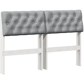 vidaXL Gepolstertes Kopfteil Hellgrau 120 Cm Massives Kiefernholz Vidaxl